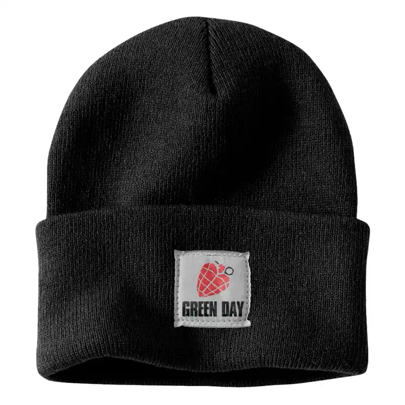 Worldwide Shipping Heart Grenade Patch Black Beanie