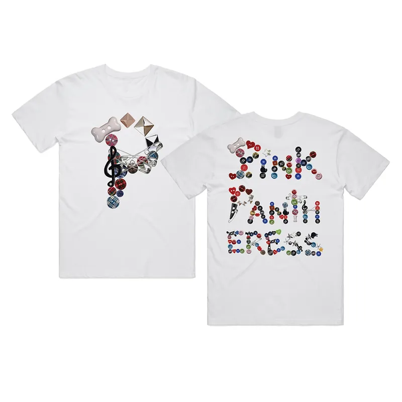 Direct From Manufacturer Buttons T-Shirt White