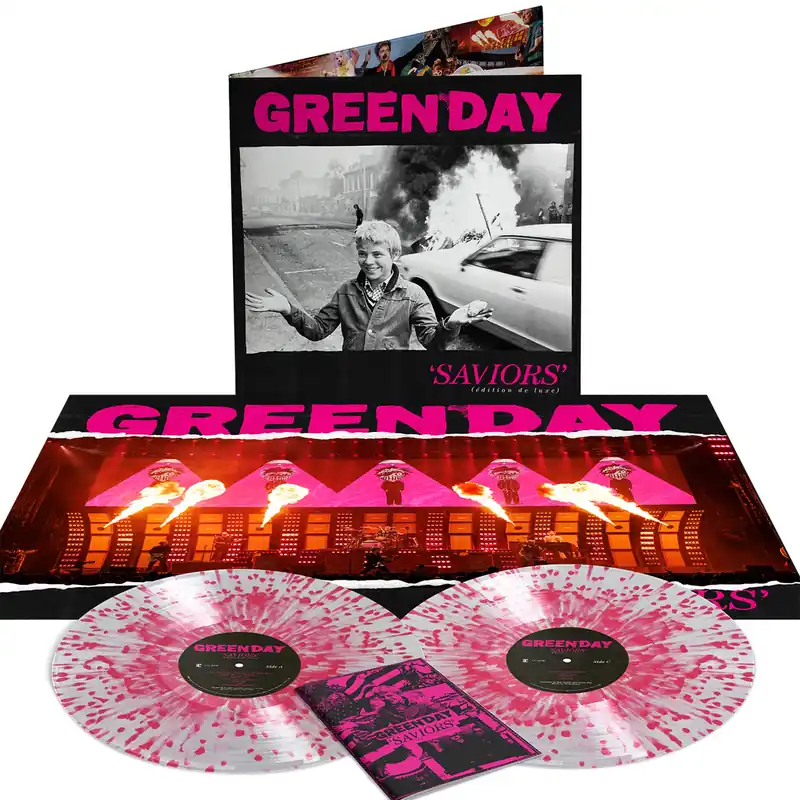 Saviors (édition de luxe) Clear With Pink Splatter VInyl 2LP + Store Exclusive Poster and Zine One Day Deal