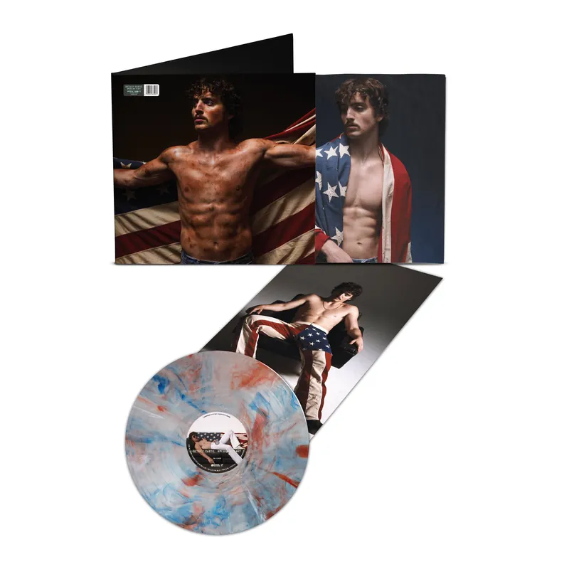 Markdown American Heart - Red, White, and Blue Marble on Translucent Clear vinyl