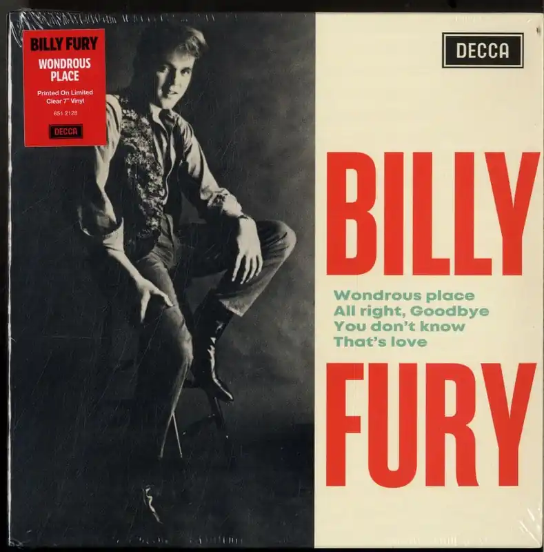 Billy Fury - Wondrous Place - Record Store Day Issue - Clear Vinyl - New/Sealed New Release