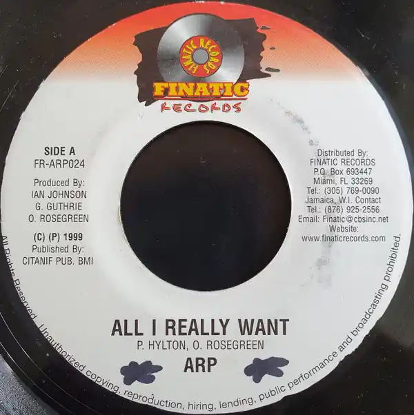 Seasonal Sale ReggaeCollector.com - A.R.P. - All I Really Want (Finatic Records US)