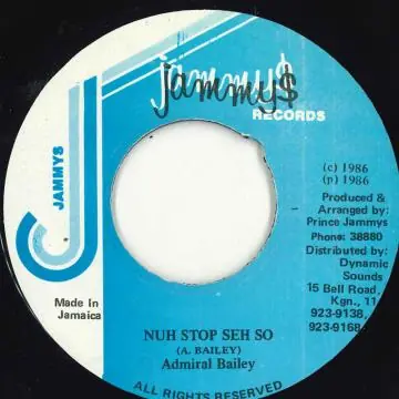 ReggaeCollector.com - Admiral Bailey - Nuh Stop Seh So (Jammys) Hot Picks