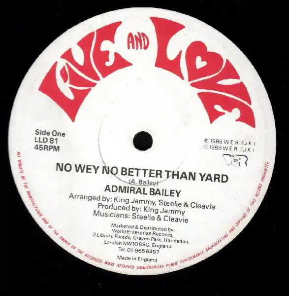 ReggaeCollector.com - Admiral Bailey - No Wey No Better Than Yard (Live And Love UK) Cheap