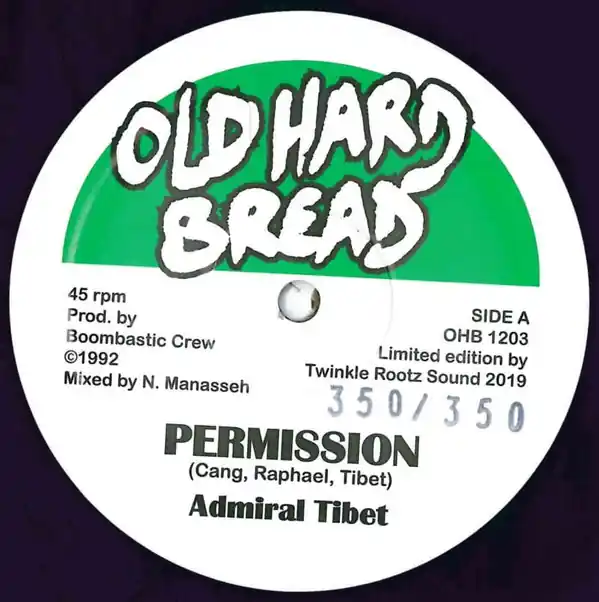 ReggaeCollector.com - Admiral Tibet - Permission (Old Hard Bread IT) Free Shipping