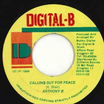 Latest ReggaeCollector.com - Anthony B - Calling Out For Peace (Digital B)