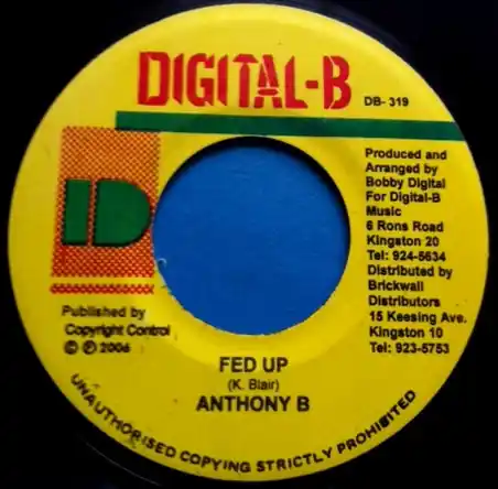 Affordable ReggaeCollector.com - Anthony B - Fed Up (Digital-B JM)