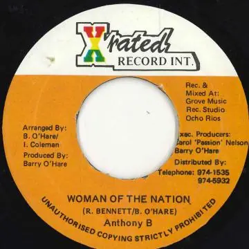ReggaeCollector.com - Anthony B - Woman Of The Nation (Xrated) Weekend Sale