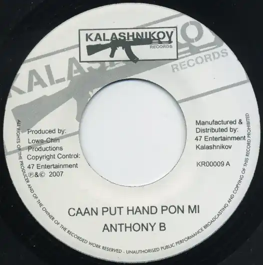 Special Discount ReggaeCollector.com - Anthony B / Delly Ranks - Caan Put Hand Pon Mi / No New Friends (Kalashnikov Records JM)