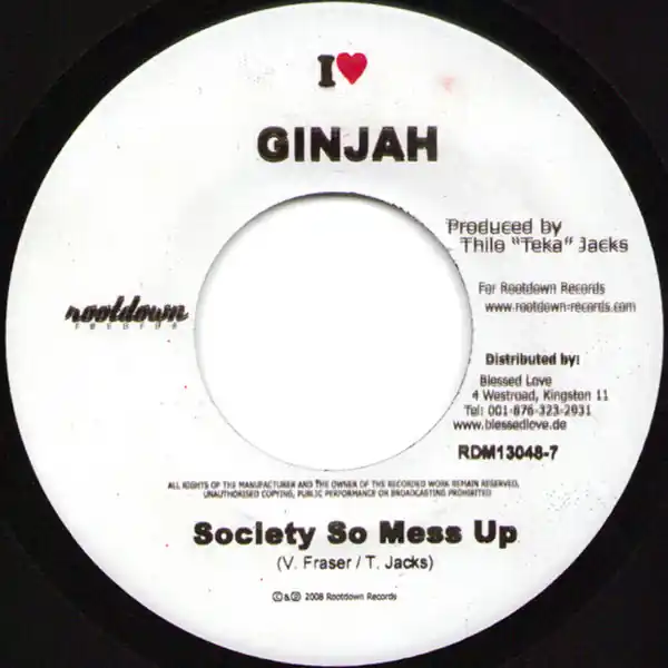 ReggaeCollector.com - Anthony B / Ginjah - Can't Stop The Fire / Society So Mess Up (Rootdown Records JM) Free Shipping