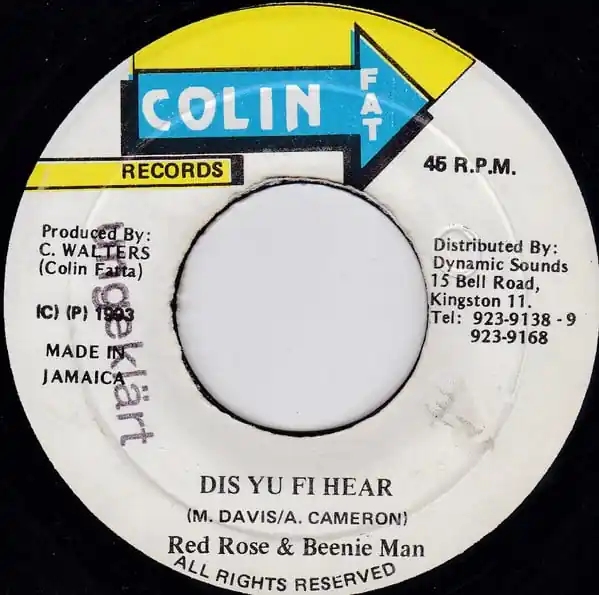 Best Price ReggaeCollector.com - Anthony Red Rose & Beenie Man - Dis Yu Fi Hear (Colin Fat Records JM)