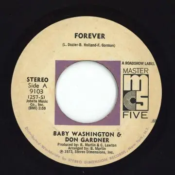 Seasonal Sale ReggaeCollector.com - Baby Washington, Don Gardner - Forever (Master Five US)