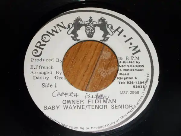 Fast Shipping ReggaeCollector.com - Baby Wayne / Tenor Senior - Owner Fi Di Man (Crown H.I.M JM)