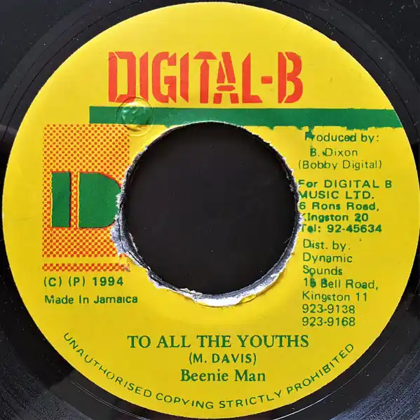 Seasonal Sale ReggaeCollector.com - Beenie Man - To All The Youths (Digital-B JM)