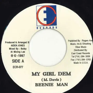 ReggaeCollector.com - Beenie Man - My Girl Dem (East Coast US) Final Sale