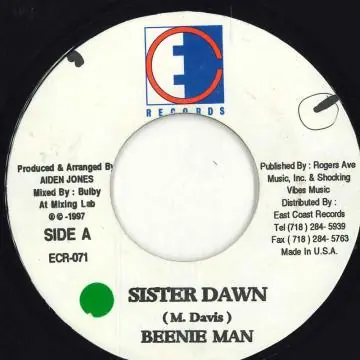 Price Cut ReggaeCollector.com - Beenie Man - Sister Dawn (East Coast US)