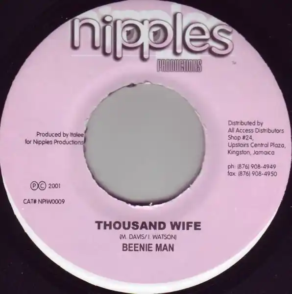 ReggaeCollector.com - Beenie Man - Thousand Wife (Nipples Productions JM) Special Discount
