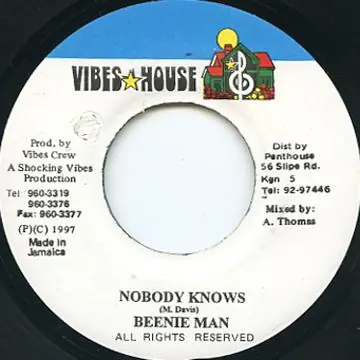 ReggaeCollector.com - Beenie Man - Nobody Knows (Vibes House) Hot Deal