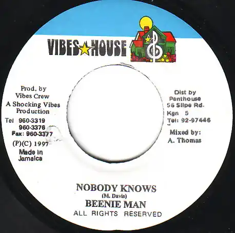 ReggaeCollector.com - Beenie Man - Nobody Knows (Vibes House JM) Direct From Factory