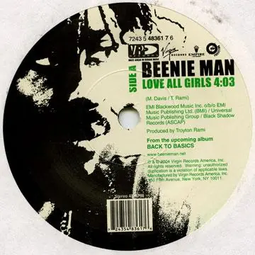 One Day Deal ReggaeCollector.com - Beenie Man - Love All Girls (VP US)