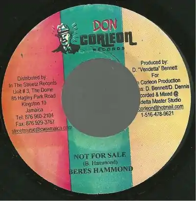 Limited Time ReggaeCollector.com - Beres Hammond - Not For Sale (Don Corleon Records JP)