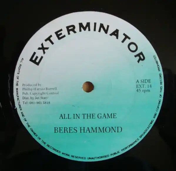 ReggaeCollector.com - Beres Hammond - All In The Game (Exterminator UK) Holiday Sale
