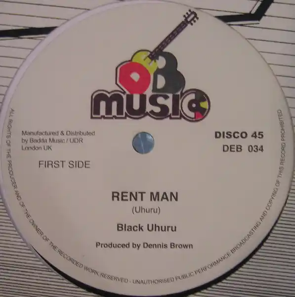 Weekend Sale ReggaeCollector.com - Black Uhuru - Rent Man / Rent Board (D.E.B. Music UK)
