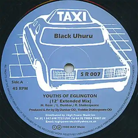 ReggaeCollector.com - Black Uhuru - Youths Of Eglinton / Inst; Dub (Taxi UK) Get Yours