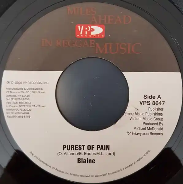 New Arrival ReggaeCollector.com - Blaine - Purest Of Pain (VP Records US)