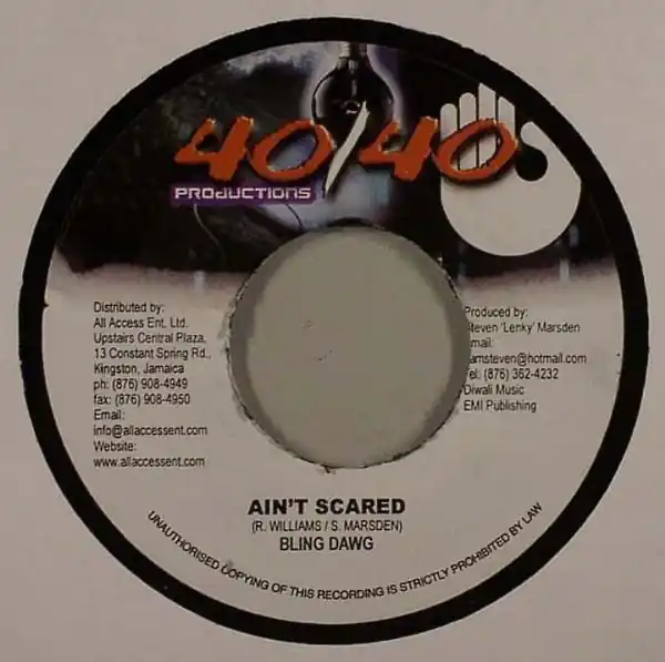 Best Choice ReggaeCollector.com - Bling Dawg - Ain't Scared (40/40 Productions JM)