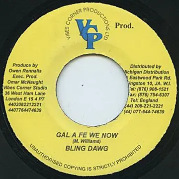 ReggaeCollector.com - Bling Dawg - Gal A Fe We Now (Vibes Corner) Best Price