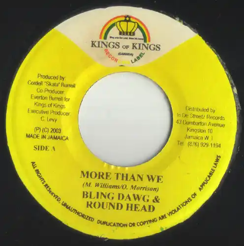 ReggaeCollector.com - Bling Dawg & Round Head / General B - More Than We / Clothes (Kings of Kings JM) Worldwide Shipping