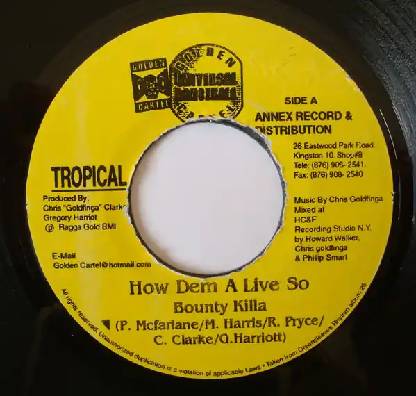 Hassle-Free Returns ReggaeCollector.com - Bounty Killer - How Dem A live So (Golden Cartel Records JM)