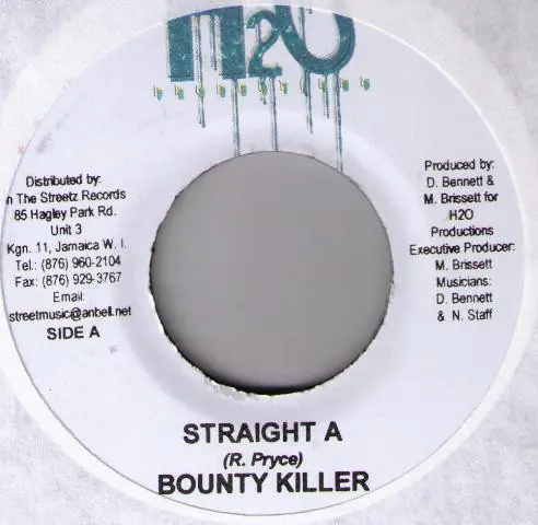 ReggaeCollector.com - Bounty Killer - Straight A (H2O Productions JM) Next Day Delivery