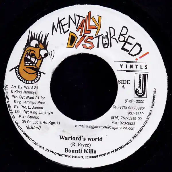 Affordable ReggaeCollector.com - Bounty Killer - Warlord's World (Mentally Disturbed Vinyls JM)