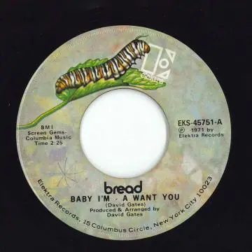 Price Cut ReggaeCollector.com - Bread - Baby I'm - A Want You (Elektra US)