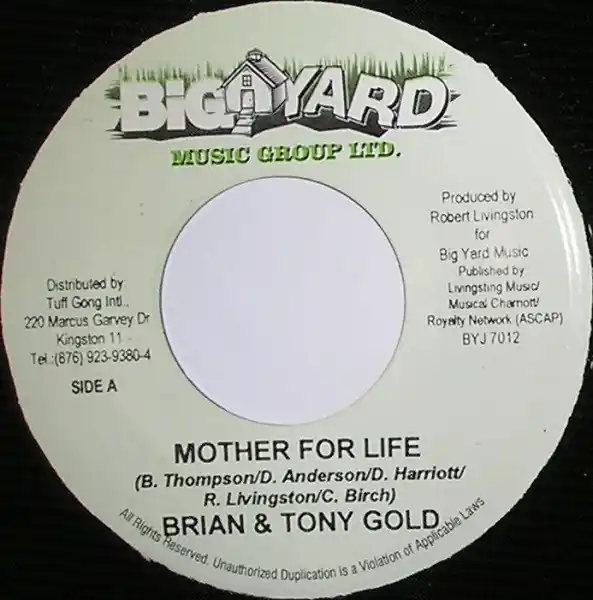 ReggaeCollector.com - Brian & Tony Gold - Mother For Life (Big Yard Music Group Ltd. JM) Clearance