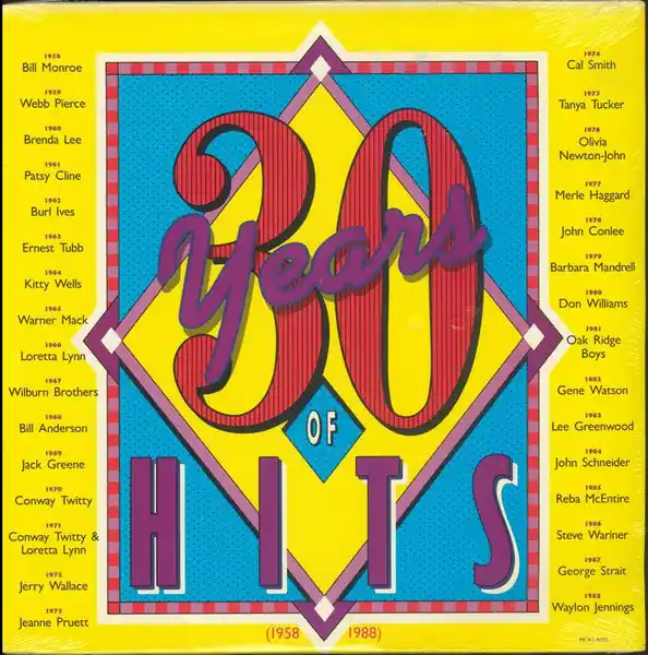 Buy Direct Buy Various : 30 Years Of Hits (1958-1988) (2xLP, Comp, Club, BMG) Online for a great price
