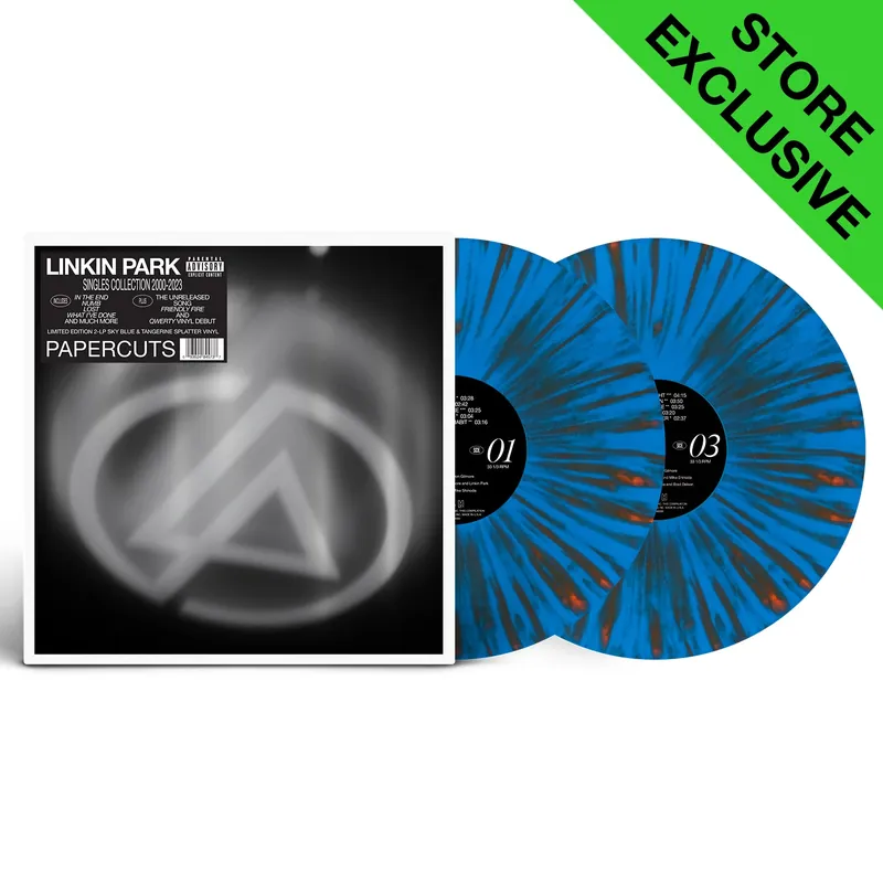 PAPERCUTS LIMITED EDITION SKY BLUE & TANGERINE SPLATTER VINYL 2LP | Linkin Park Free Delivery